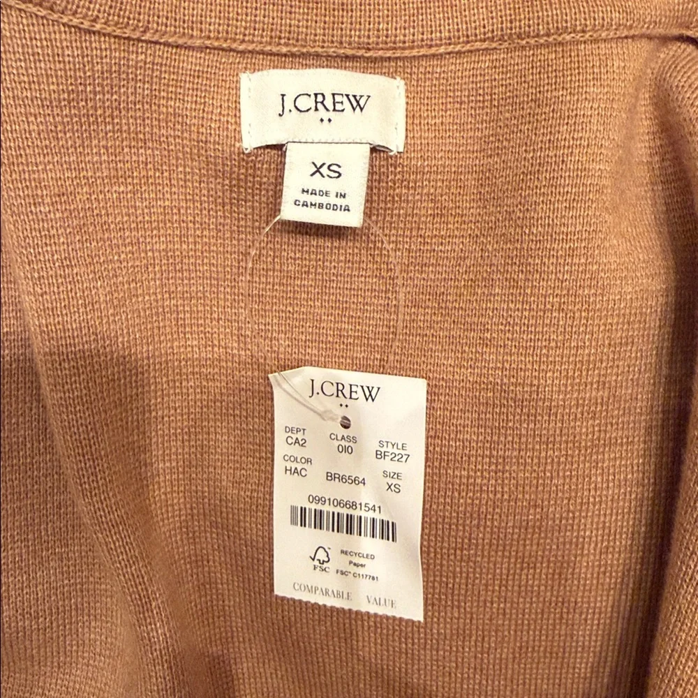 J.Crew Factory Schoolboy Sweater Blazer - Heather Acorn - XS - BNWT - Picture 6 of 8